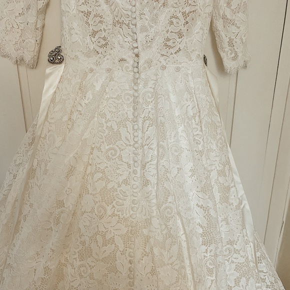 Maggie Soterro Ivory Lace Cordelia Modest Wedding Dress - Picture 2 of 14